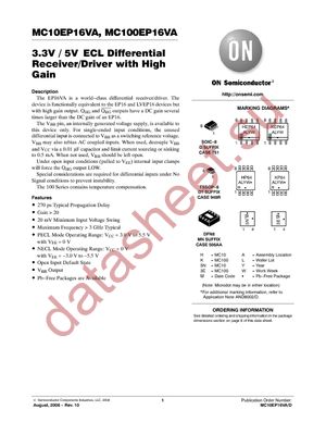 MC100EP16VADTR2 datasheet  